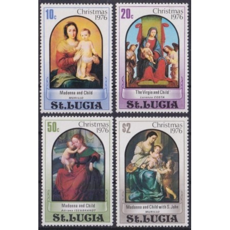 Saint Lucia 1976 - Crăciun, picturi, arta, serie neuzata