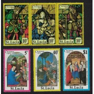 Saint Lucia 1975 - Crăciun, picturi, arta, serie neuzata