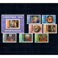 Grenada 1976 - Craciun, picturi, arta, serie si colita neuzata