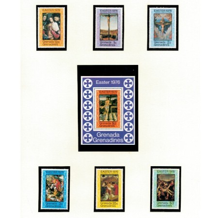 Grenada Grenadines 1976 - Pasti, picturi, arta, serie si colita neuzata