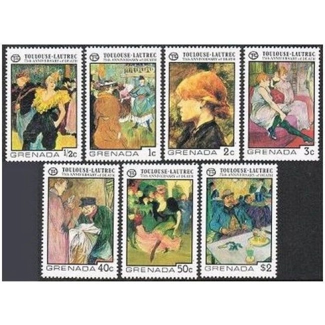 Grenada 1976 - Toulouse Lautrec, picturi, arta, serie neuzata