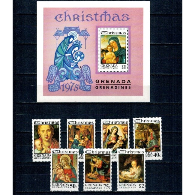 Grenada Grenadines 1975 - Crăciun, picturi, arta, serie si colita neuzata