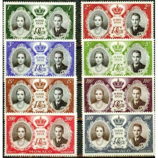 Monaco 1956 - Royal Wedding, Grace Kelly si Printul Rainier, serie neuzata