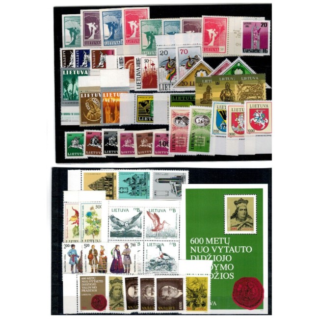Lituania - Lot timbre neuzate, anii 1990