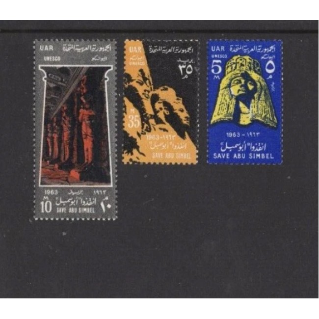 Egipt 1963 - Monumente din Nubia, istorie, arheologie, serie neuzata