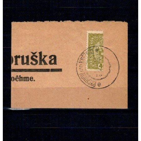 Austria 1916 - Uzual 40h înjumătățit, pe fragment, 1918