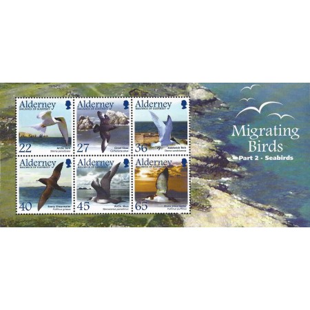 Alderney 2003 - Păsări migratoare (II), bloc neuzat