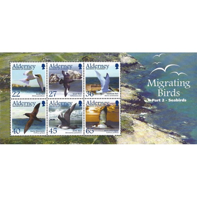 Alderney 2003 - Păsări migratoare (II), bloc neuzat