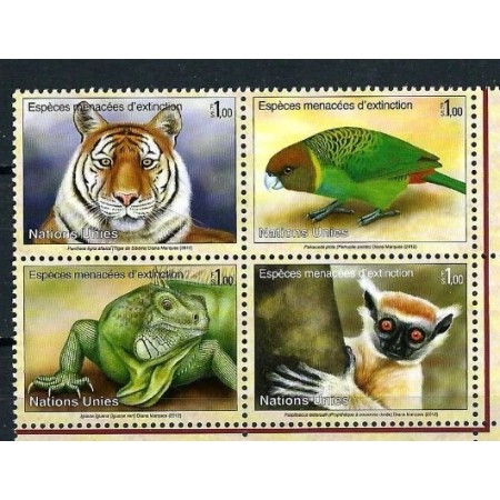 ONU Geneva 2012 - Fauna, animale protejate, serie neuzata