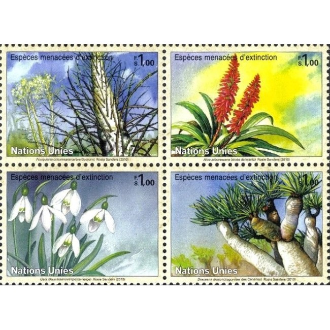 ONU Geneva 2010 - Flori, flora, plante, serie neuzata