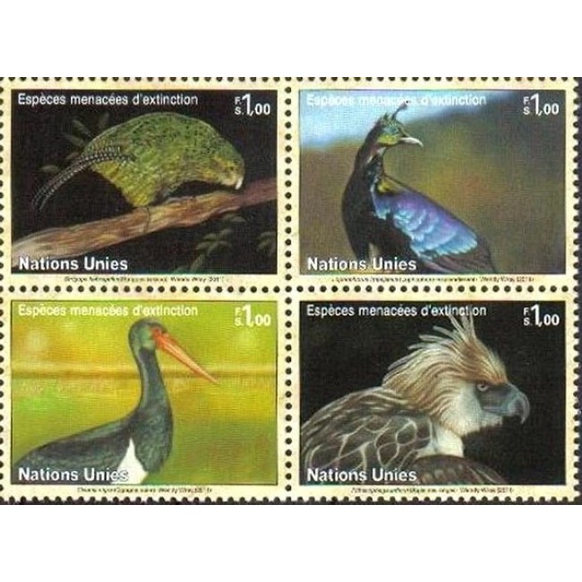 ONU Geneva 2011 - Păsări, serie neuzata