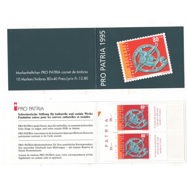 Elvetia 1995 - Pro Patria, arta populara, carnet filatelic neuzat