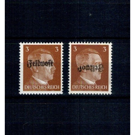 Deutsches Reich 1945 - Ruhrkessel, posta de campanie, neuzat + o marca cu supratipar ranversat, fara garantie