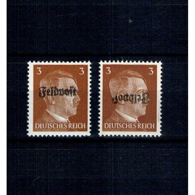 Deutsches Reich 1945 - Ruhrkessel, posta de campanie, neuzat + o marca cu supratipar ranversat, fara garantie