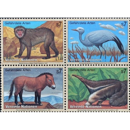 ONU Viena 1997 - Fauna protejata, animale, serie neuzata