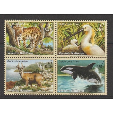 ONU Viena 2000 - Fauna protejata, animale, serie neuzata
