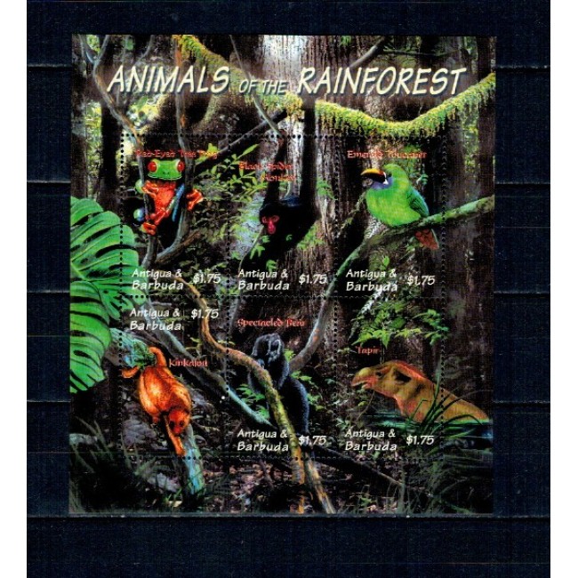 Antigua Barbuda 2000 - Fauna, animale, bloc neuzat