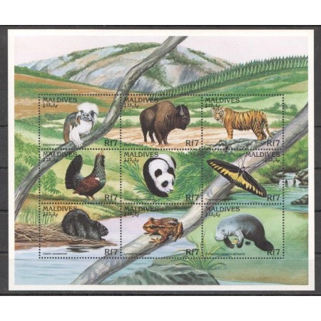 Maldives 1996 - Fauna, animale, minicoala neuzata