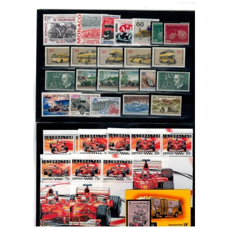 Lot timbre străine neuzate, tematica mașini, automobile, transport