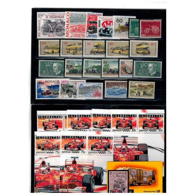 Lot timbre străine neuzate, tematica mașini, automobile, transport