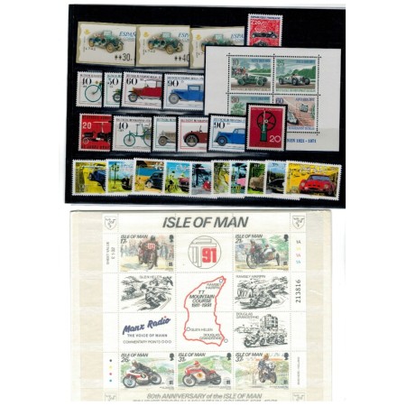 Lot timbre străine neuzate, tematica mașini, automobile, transport