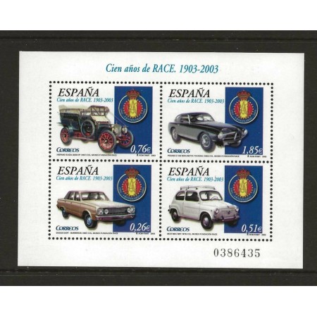 Spania 2003 - Mașini de epoca, curse, bloc neuzat