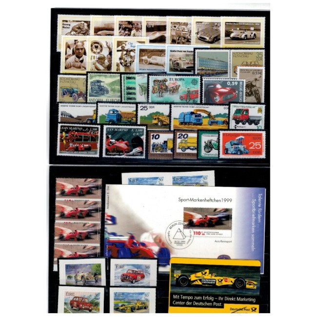 Lot timbre străine neuzate, tematica mașini, automobile, transport