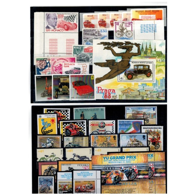 Lot timbre străine neuzate, tematica mașini, automobile, transport