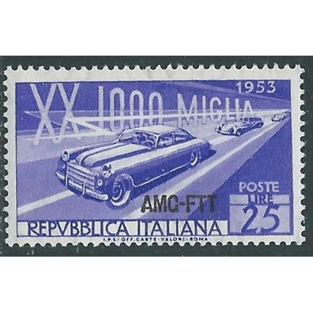 Trieste Zona A 1953 - Curse de mașini, neuzat