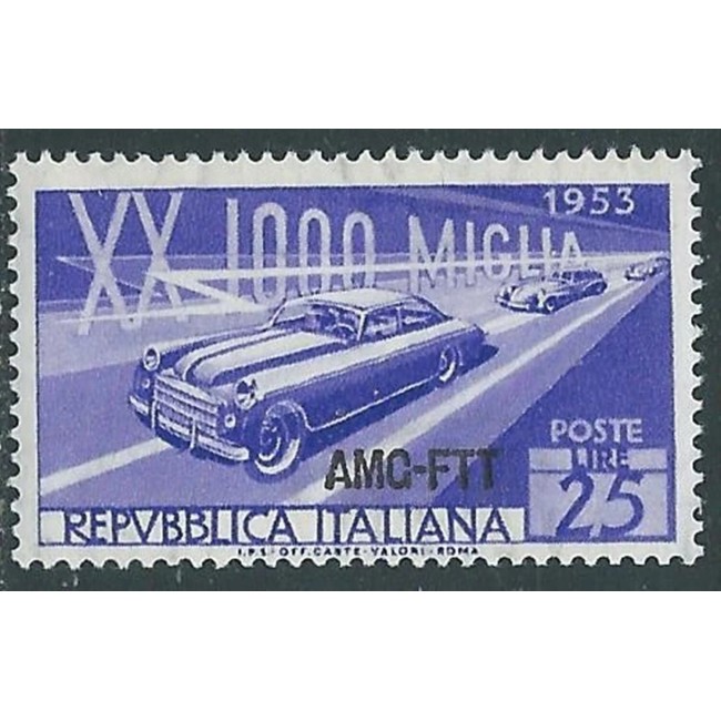 Trieste Zona A 1953 - Curse de mașini, neuzat