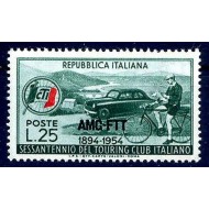 Trieste Zona A 1954 - Touring Club, mașina, bicicleta, neuzat