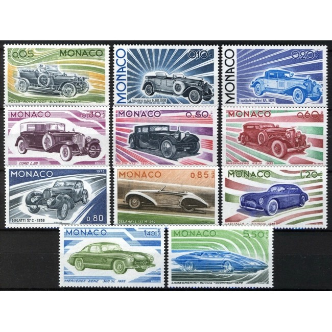 Monaco 1975 - Mașini de epoca, industria auto, serie neuzata