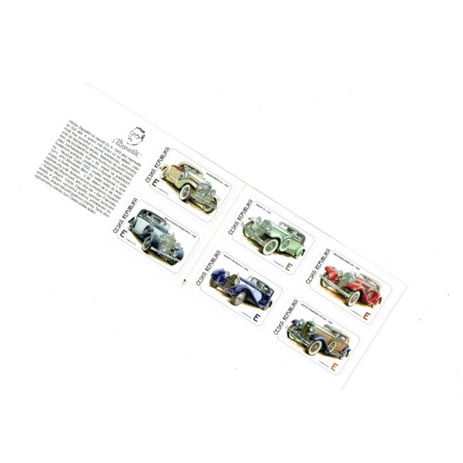 Cehia 2012 - Automobile, mașini de epoca, carnet filatelic cu timbre autocolant, neuzat