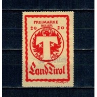 Tirol 1919 - Emisiune locala, 20 heller, supratipar 50 heller, nestampilat