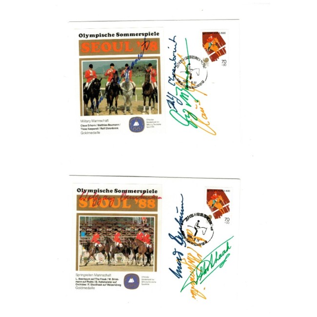 Coreea de Sud 1988 - Jocurile Olimpice - Lot 10 plicuri cu semnăturile atleților medaliați