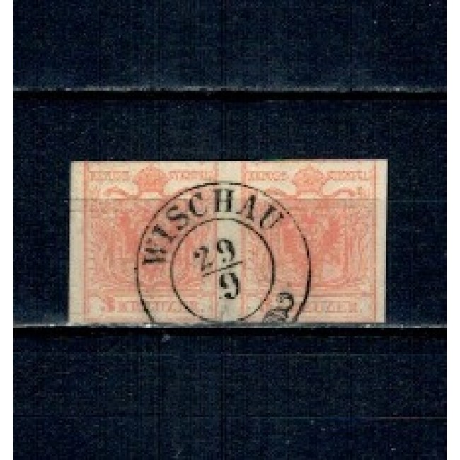 Austria 1850 - Uzual 3kr pereche stampilata