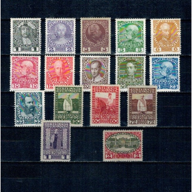 Austria 1908 - Imparatul Franz Iosif, aniversare, serie incompleta, neuzata