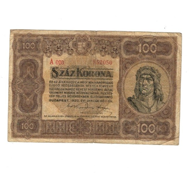 Ungaria 1920 - 100 korona, Orell Fussli Zurich, circulata