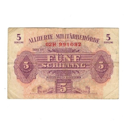 Austria 1944 - 5 schilling, ocupatia aliata, circulata