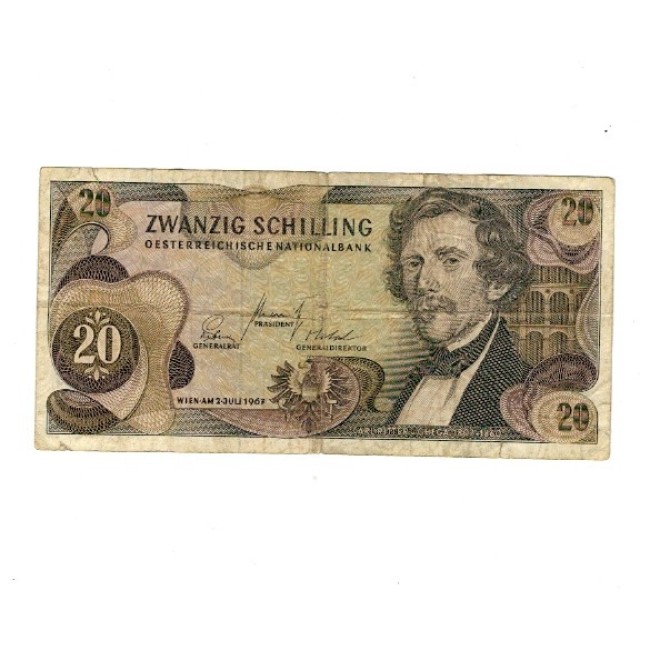 Austria 1967 - 20 schilling, circulata
