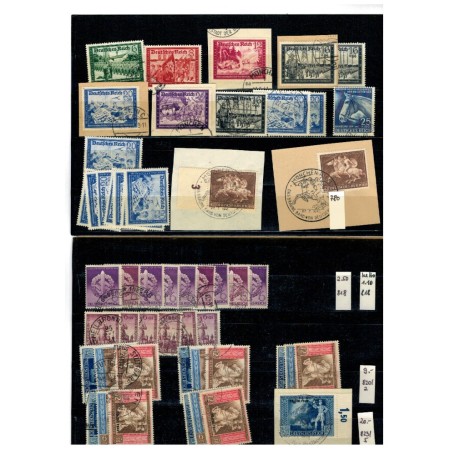 Deutsches Reich - Lot timbre stampilate, pe cartoane de expunere