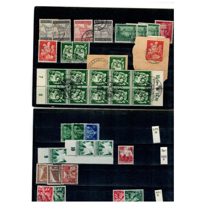 Deutsches Reich - Lot timbre stampilate, pe cartoane de expunere