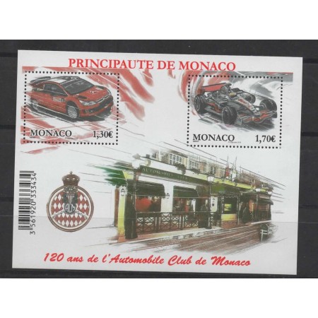 Monaco 2009 - Automobilclub, mașini de curse, bloc neuzat