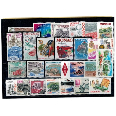 Monaco - Lot timbre neuzate, tematica mașini, auto, transport
