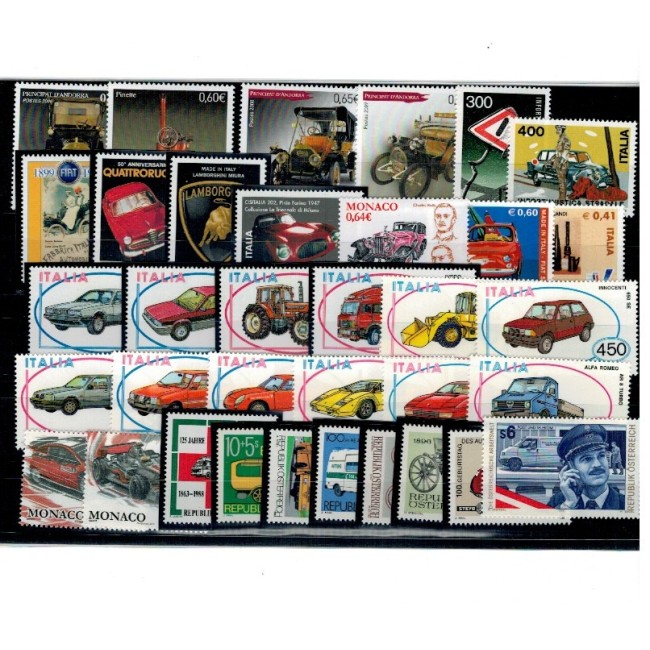 Lot timbre străine neuzate, tematica mașini, automobile, transport