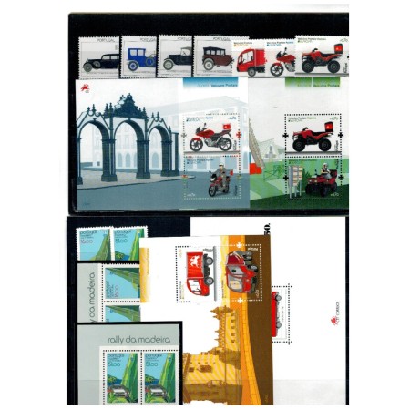 Portugalia - Lot timbre neuzate, tematica mașini, auto, motociclete, transport