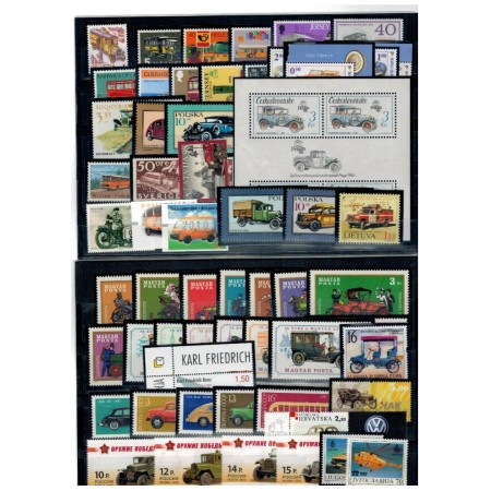 Lot timbre străine neuzate, tematica mașini, automobile, transport