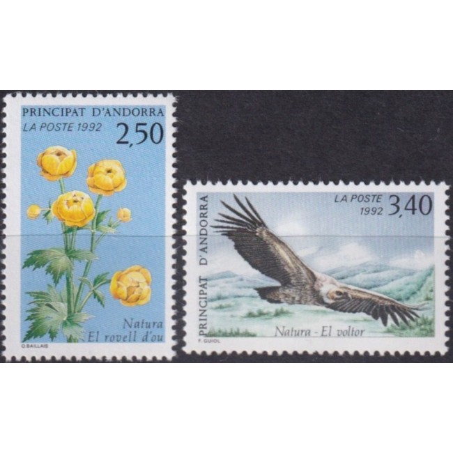 Andorra (Fr) 1992 - Fauna-flora, serie neuzata