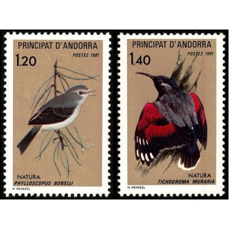 Andorra (Fr) 1981 - Pasari, serie neuzata