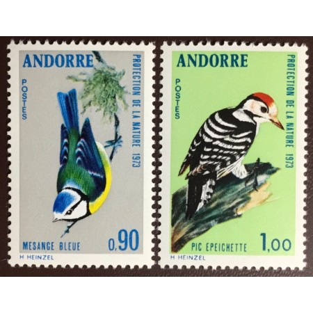 Andorra (Fr) 1973 - Păsări, serie neuzata